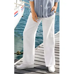 Leinen-Hose in weiß in Größe 40 von DW-Shop, Weiß, 40