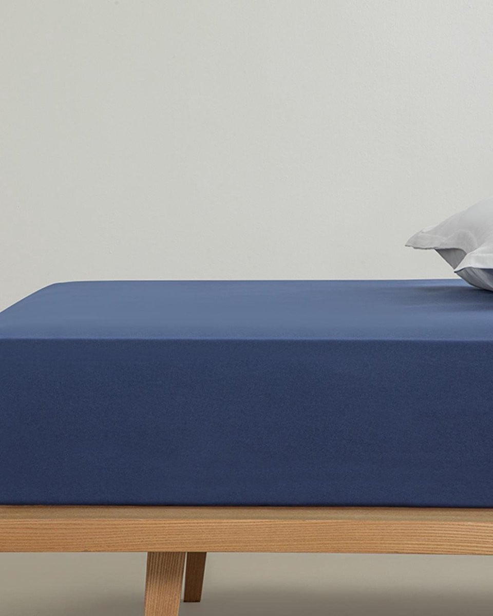 English Home Timeless Hoeslaken Novella Premium - 100% Katoen - Donker Blauw - 100 x 200 cm