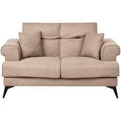 2-SITZER-SOFA Stoff Hellbraun Skive