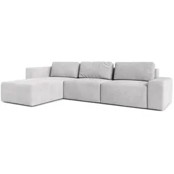 ECKSOFA L Form Arkleton Hellgrau 360/180/93 cm Links Stil & Komfort