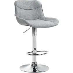 CLP Barhocker Vonore Stoff chrom - Farbe: grau, Gestellfarbe: chrom