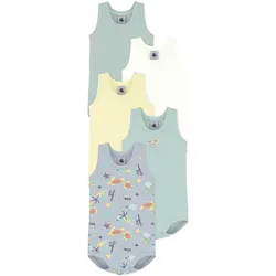 Petit Bateau 5er-Pack Bodys ohne Arm Ringel Ozean, mehrfarbig, 62