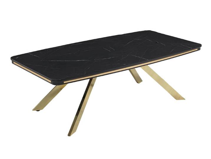 Xlmoebel Couchtisch Eleganter schwarzer Couchtisch mit luxuriösem Design (Couchtisch), Hergestellt in Europa