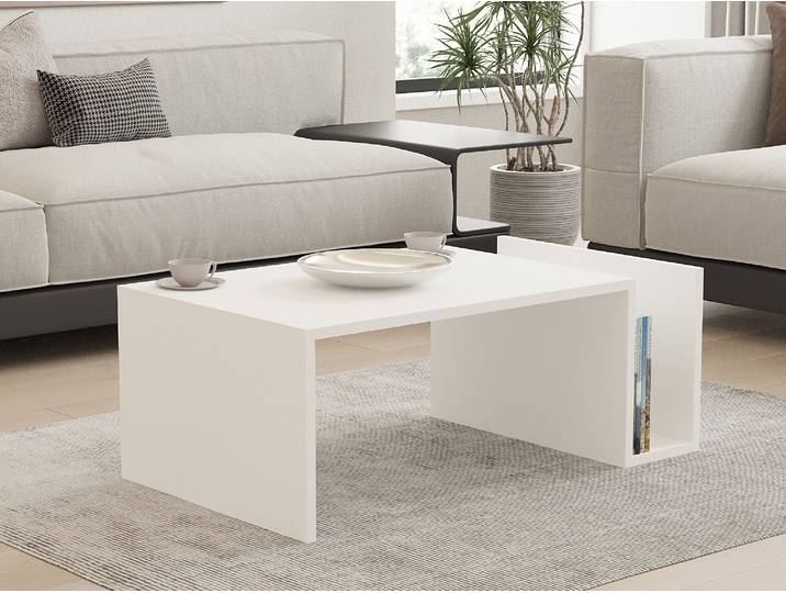 Skye Decor, Memo - White, Couchtisch, Weiß, 100 % MELAMINBESCHICHTETE SPANPLATTEN, 86,8 x 50 x 32,4 cm