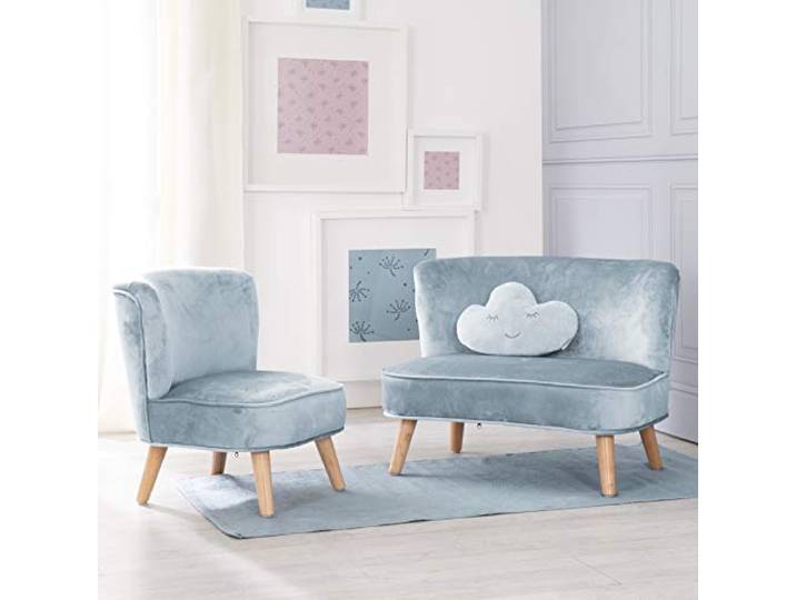 roba Kindersitzgruppe „Lil Sofa” enthält Kindersofa, Kindersessel & Dekokissen Wolke in hellblau/sky