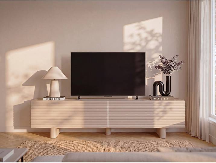 TV-Möbel mit 2 Türen - MDF - 180 cm - Beige - LUDIMA