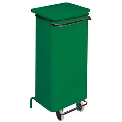 Treteimer Orgavente CONTICOLOR mit Pedal, fahrbar 110 L Eckiger Korpus aus Stahl, grün beschichtet, HACCP konform