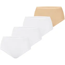 NUR DIE Damen Taillenslip Bio-Baumwolle GOTS-zertifiziert 4er Pack