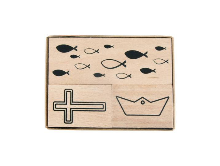 Rayher Holzstempelset Konfirmation und Kommunion 3.9 × 2.6 cm 8.3 × 2.6 cm 3 Stück