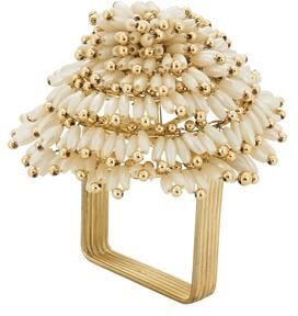 Saro Lifestyle Napkin Rings With Beaded Design (Set of 4)