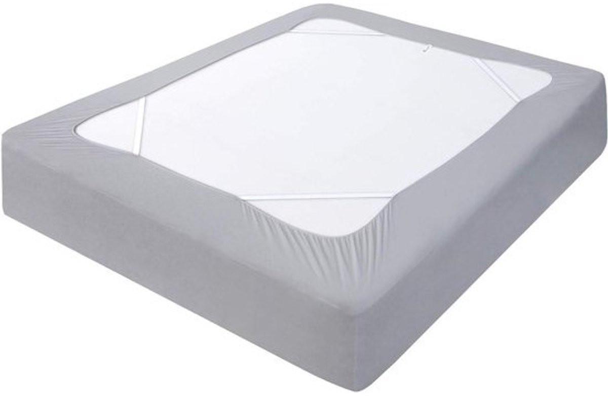 Grijs Boxspringhoes Bedrok voor volwassenen - Twinmaat - Elastische stof