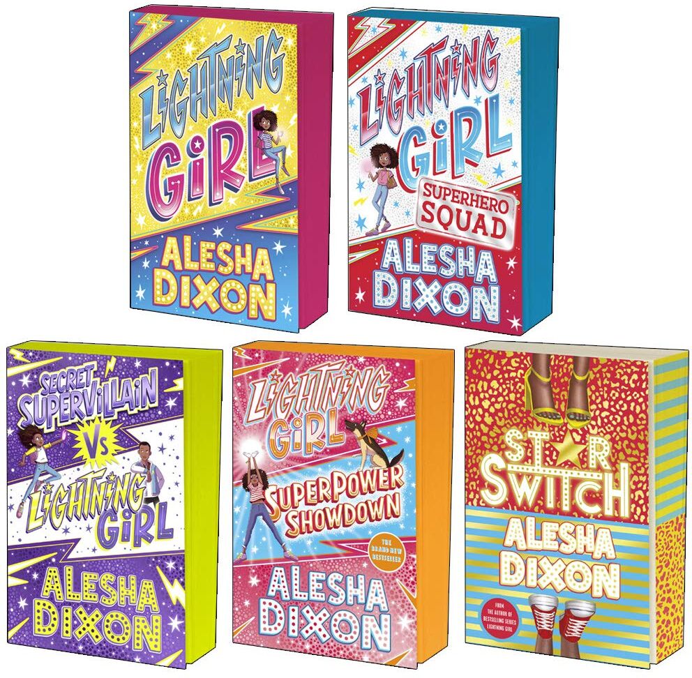 Scholastic Lightning Girl Series 5 Books Collection Set By Alesha Dixon (Lightning Girl, Superhero Squad, Secret Supervillain, Superpower Showdown, Star Switch)