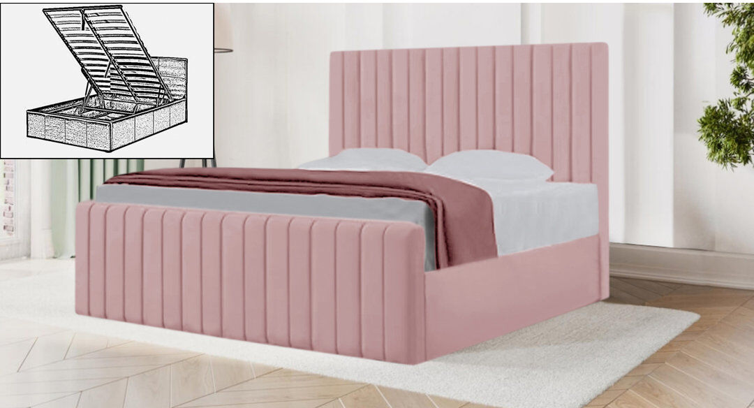 Brayden Studio Sophia Storage Bed Pink Kingsize (5')
