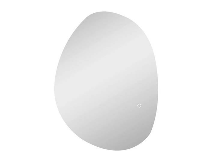Homcom 70 x 50 cm Asymmetrischer Badspiegel mit LED-Licht, Anti-Beschlag-Funktion, Silberfarben, Glas, 50x5x70 cm, Badezimmer, Badezimmerspiegel, Badspiegel