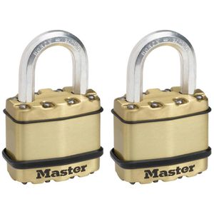 Master-Lock Vorhängeschloss Excell M1BEURT, 45mm, 4 Schlüssel, gleichschließend & wetterfest, 2 Stück