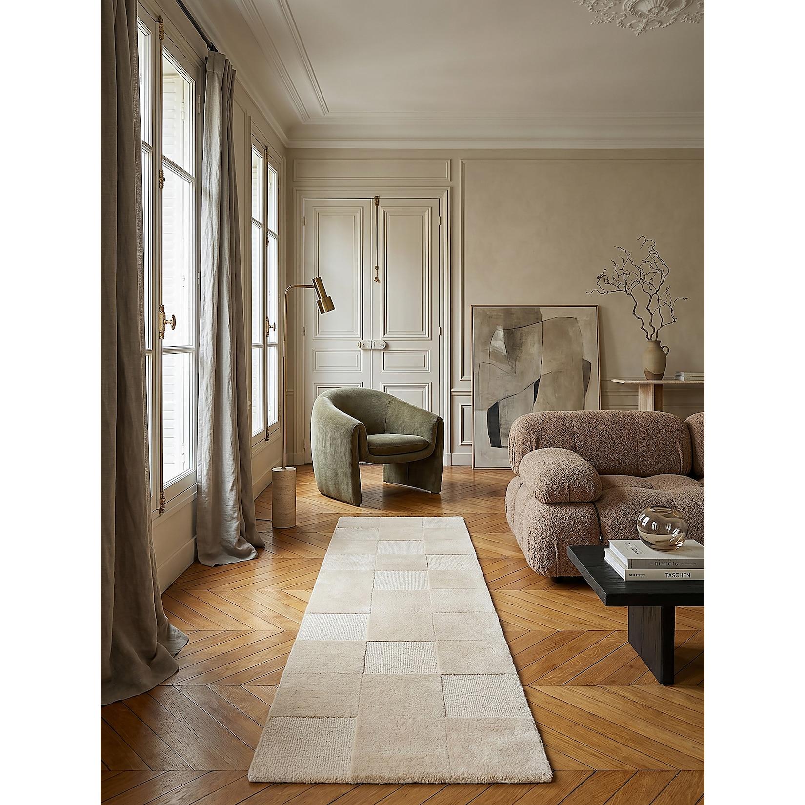 Läufer kariert Natur 60 x 230 cm - DEBEN Kadima Design