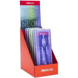 Aristo BTS Zirkel Neon Series Display 6, 2x 552741-20, 552742-20, 552744-23, Zirkel, Rot