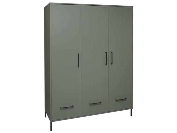 möbelando Kleiderschrank >Ole< in Pine Green matt - 148x195x51cm (BxHxT)