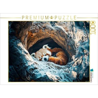 CALVENDO Puzzle Roter Panda - Stille im Himalaya-Wald | 1000 Teile Lege-Größe 64x48cm Foto-Puzzle für glückliche Stunden, von , Calvendo Puzzle
