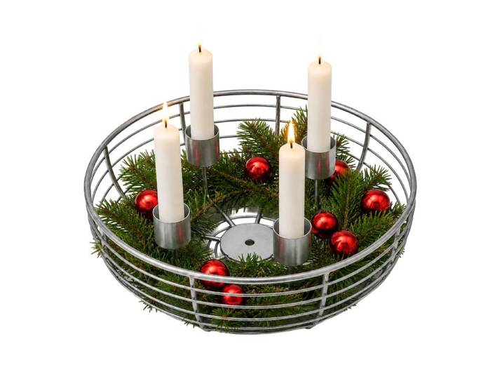 Relaxdays Adventskranz Metallschale