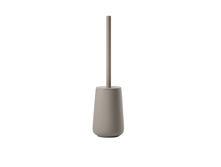 Brosse de toilette en grès/acier taupe