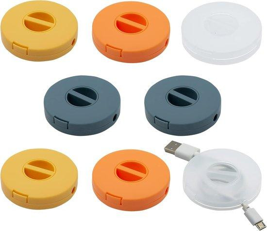 Unyqoos Ibenzoa Kabeloprollers set van 8 - Compacte en draagbare kabelorganizers van duurzaam kunststof - Diameter: 6 cm