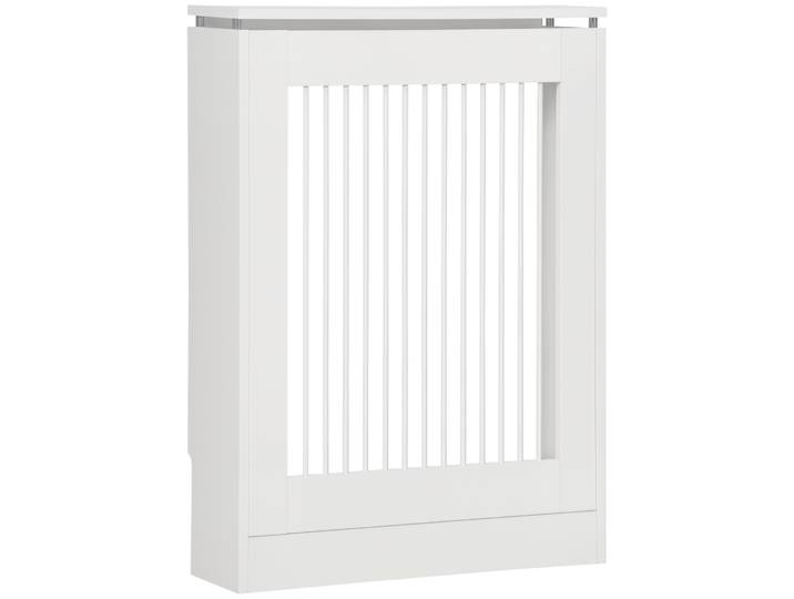 Homcom Couvercle de radiateur en MDF peint en blanc Design moderne