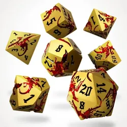 Crit Stones Wyrmgold metal RPG dice set