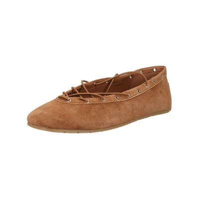 Ballerina STEVE MADDEN "STEVE MADDEN Ballerinas Leder", Damen, Gr. 37, Lederimitat, braun (chestnut), Schuhe Ballerina