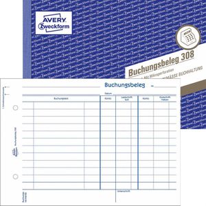 Zweckform Avery  308 Buchungsbelege A5 quer