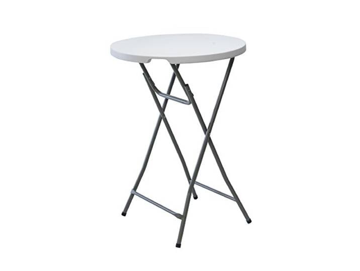 BAKAJI Lifetime Travel Stehtisch-/Garten-/Klapp-/Cocktailtisch, klappbar, 80 x 80 x 110 cm, weiß
