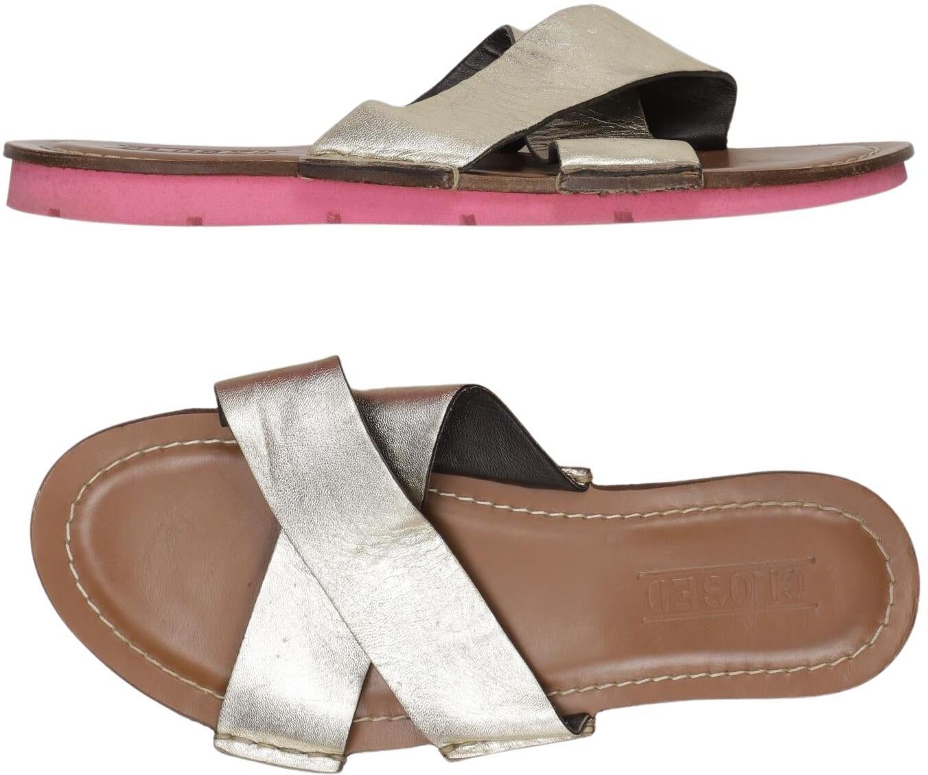 Closed Damen Sandalen, Gold, Gr. EU 38, kein / Etikett - Second Hand