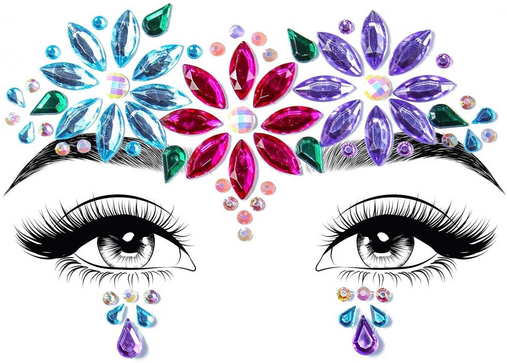 Leg Avenue Autocollant pour visage Dahlia Face Jewels Sticker