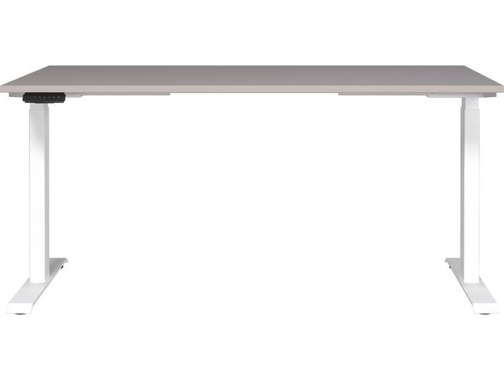 Schreibtisch GERMANIA Jet , braun (kaschmir, weiß, weiß, kaschmir), B:160cm H:72cm T:80cm, Tische, Schreibtisch, moderne Farbvariationen, Breite 120/140/160/180 cm, Made in Germany