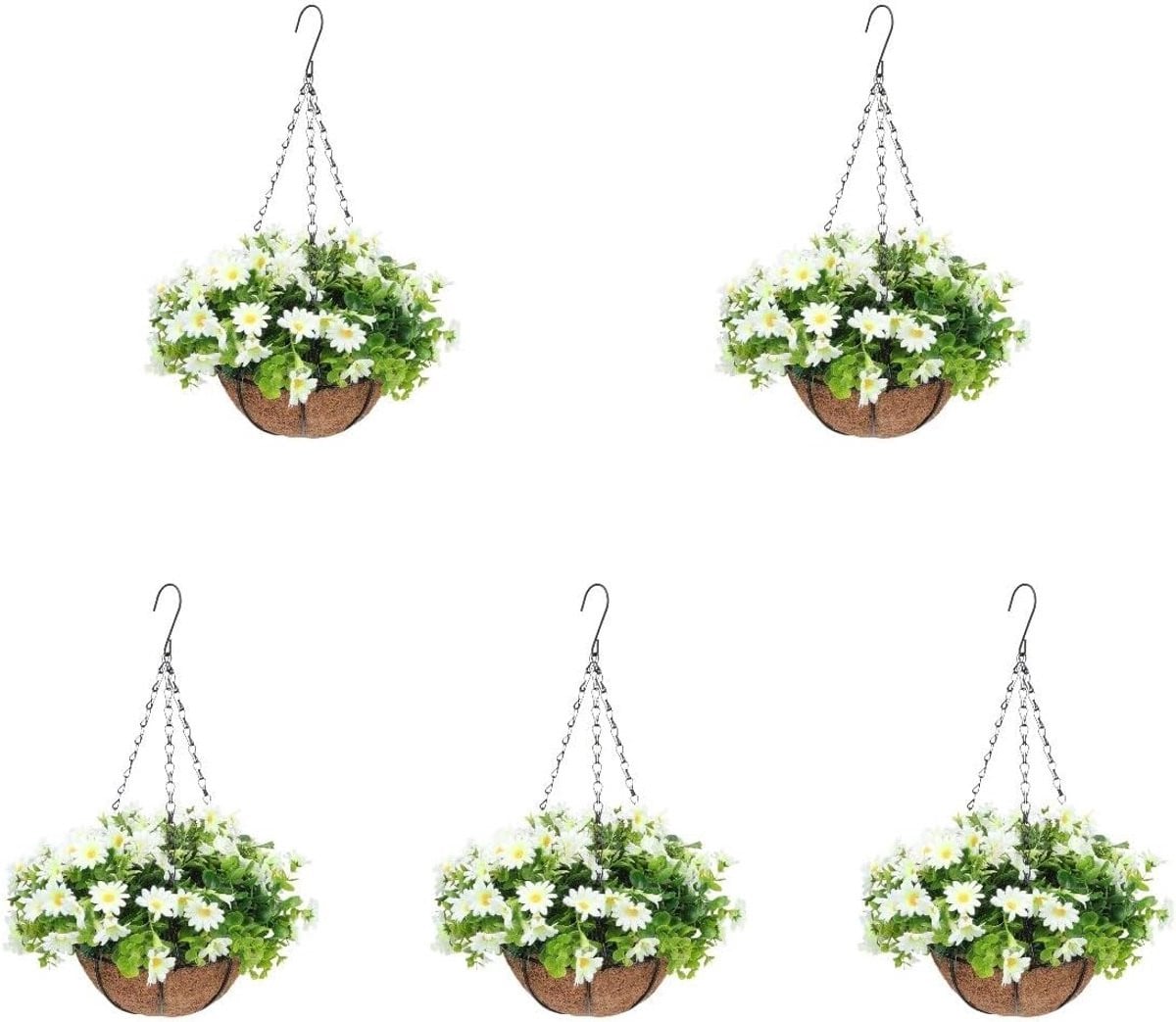 Onderhoudsvrije hangende mand met kunstmatige bloemen voor buiten decoratie, 50 x 28 cm
