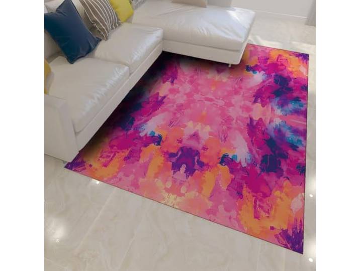 HOBBOY Opvouwbare tapijten kleurrijke abstracte aquarel gebied tapijten indoor outdoor groot tapijt laagpolige vloermatten slaapkamer woonkamer tapijt 120 x 160 cm
