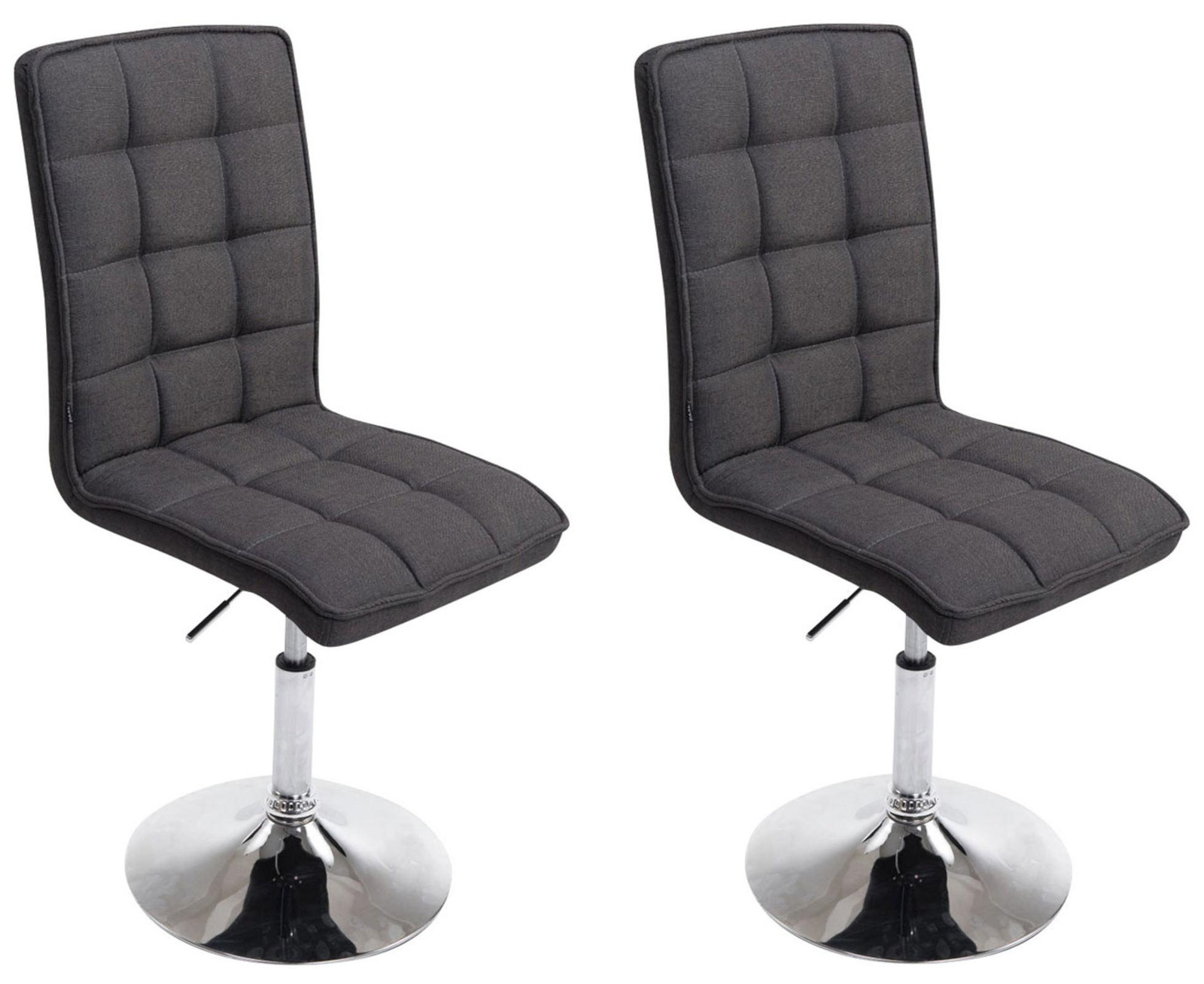 CLP Set van 2 eetkamerstoelen Peking V2, draaibaar en met hoogteverstelling, donkergrijs