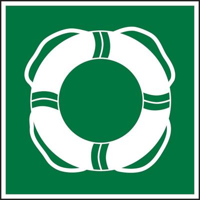 Rettungszeichen, Öffentliche Rettungsausrüstung WSE001 - ASR A1.3 (DIN 4844-2) - 200x200x1.5 mm Kunststoff nachleuchtend