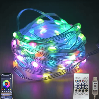 Inspire Curations Smart RGBIC LED Fairy String Lights With App Control multicolor 1pc 5m10led