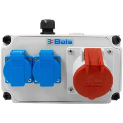 Baustromverteiler 2x16A 230V Schuko 1x16A CEE IP44 BALS ohne Sicherungen BL89004