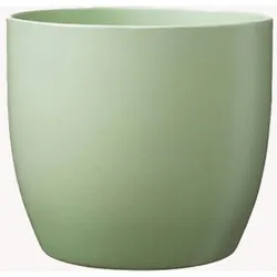 Blumentopf Übertopf  BASEL Pflanztopf matt lindgrün rund Keramik H 23 Ø 24 cm