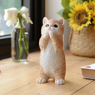 Hi-Line Gift Ltd. "7"" H Orange Tabby Cat Praying"