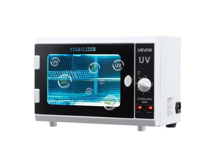 VEVOR Stérilisateur UV 12 L\, Armoire de Désinfection UV avec Minuterie\, Commande par Bouton\, Longueur d'Onde 185 nm\, Porte en Verre Trempé\, pour Laboratoires\, Maison\, Salons de Manucure et de Beauté