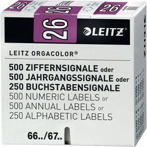 Leitz Jahressignale 6756-10-65, Orgacolor 2026, selbstklebend, violett, auf Rolle, 500 Stück