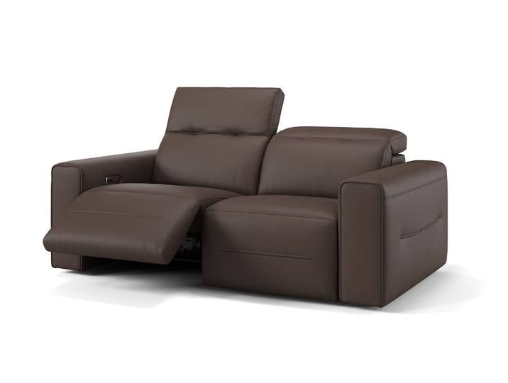 Leder Relaxsofa CANNES 2-Sitzer Elektrisches Sofa Premium Couch