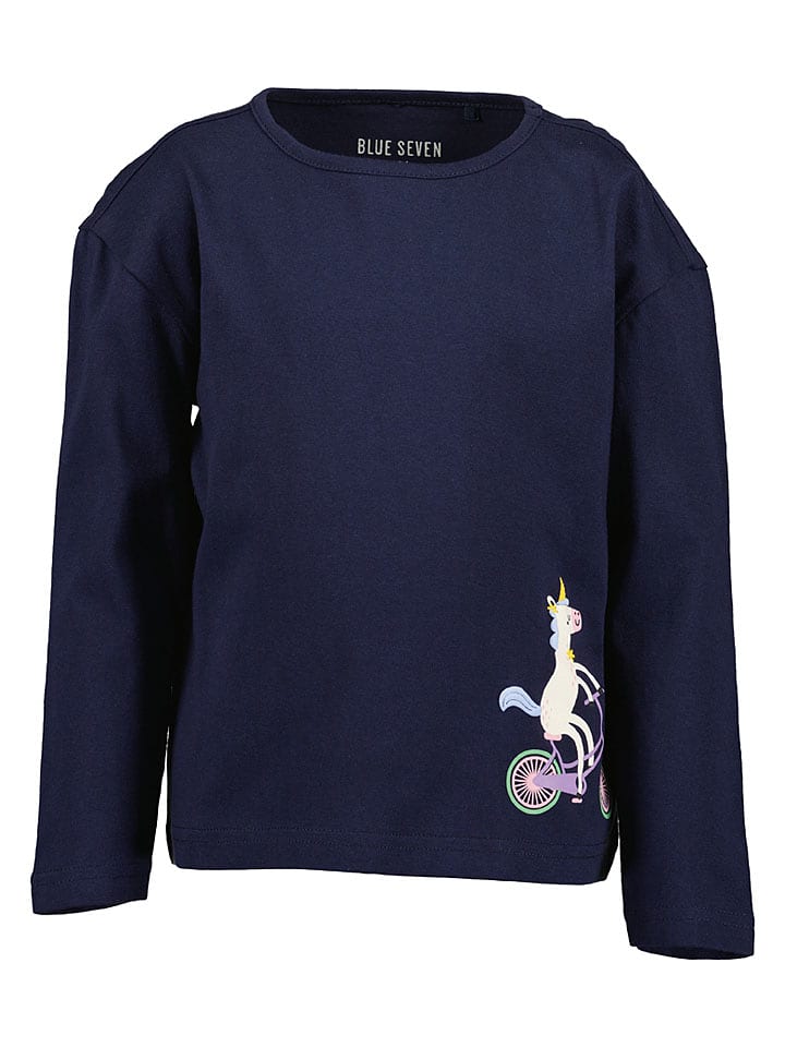 Blue Seven Longsleeve in Dunkelblau - 122