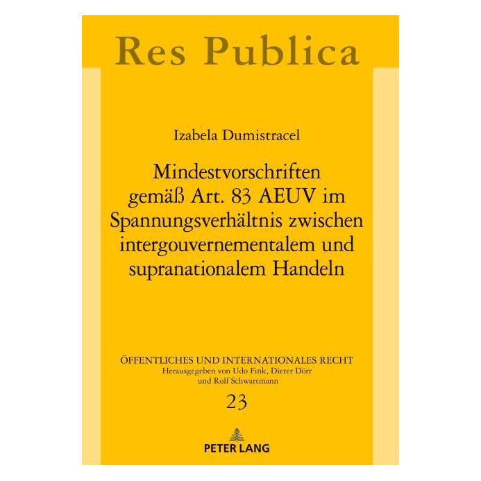 Peter Lang Dumistracel:Mindestvorschriften gemäÃ A (Deutsch, Hardcover, Izabela Dumistracel) (67841863)