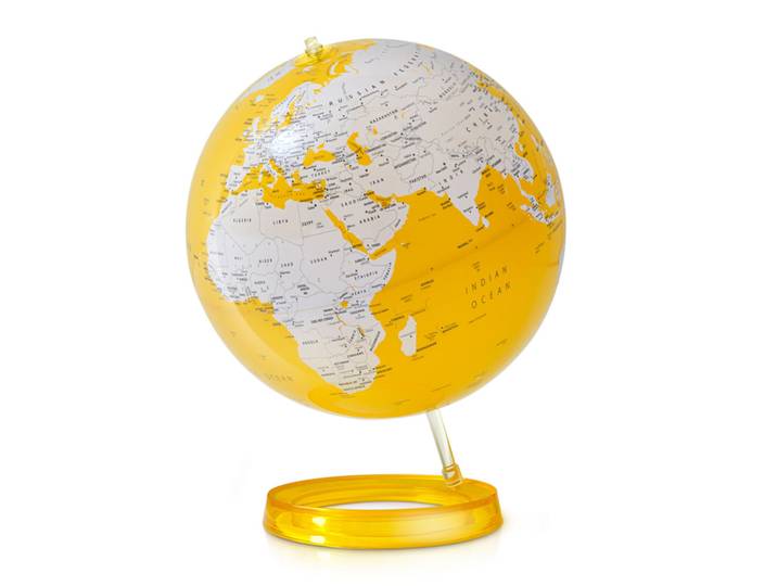 ATMOSPHERE lampe de bureau mappemonde LIGHT & COLOUR BRIGHT (Jaune - PMMA)