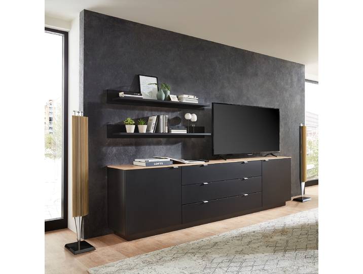Sideboard 240cm Schwarz/Schwarz
