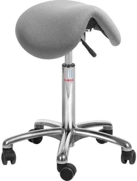 Global Dalton Sadelstol, Grå, Stof, 53-72cm, Flexmatic